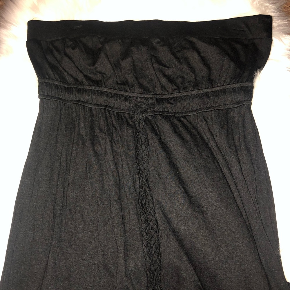 Black strapless long sun dress